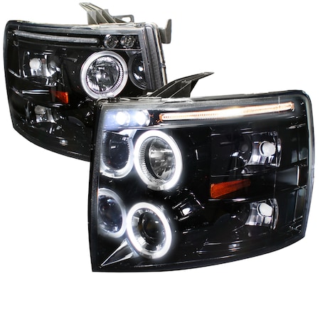 Spec-D Tuning 07-10 Chevrolet Silverado Smoked Lens Projector Headlights 2LHP-SIV07G-TM